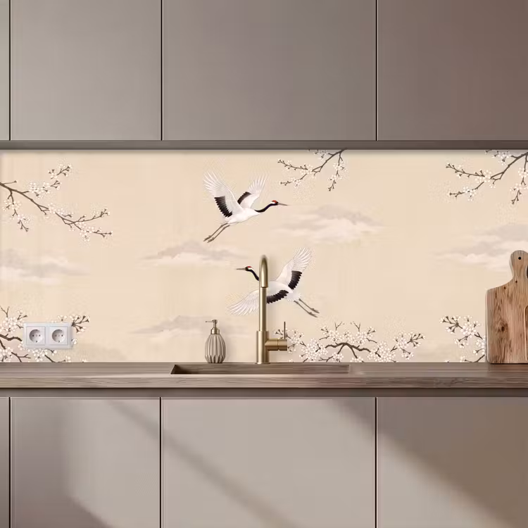 Kitchen splashback - Crane - Blossom - Beige — 1
