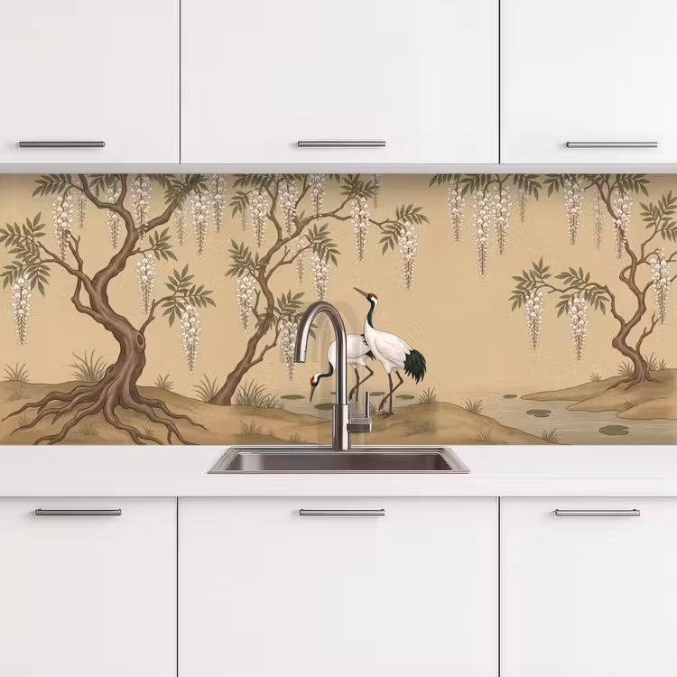 Kitchen splashback - Crane - Water - Beige — 4