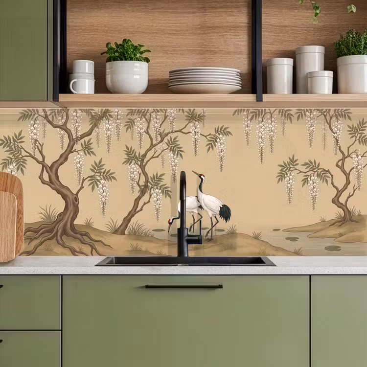 Kitchen splashback - Crane - Water - Beige — 8