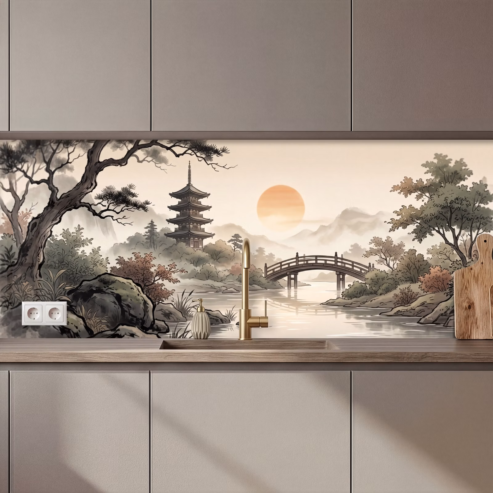Kitchen splashback - Asia - Landscape - Colorful — 1