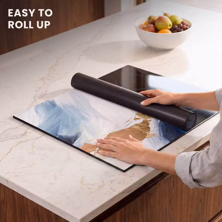 Induction hob cover - Abstract - Acrylic - Blue - Gold - Elegant — 6