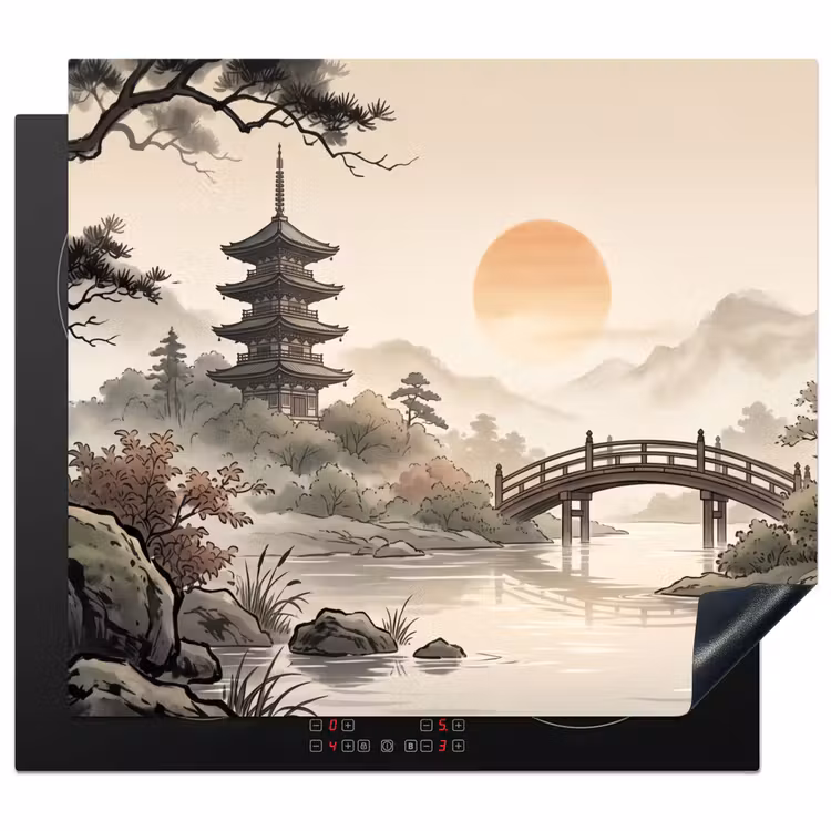 Induction hob cover - Asia - Landscape - Colorful — 1