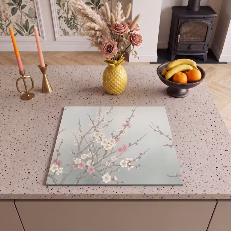 Induction hob cover - Cherry - Blossom - Green — 3