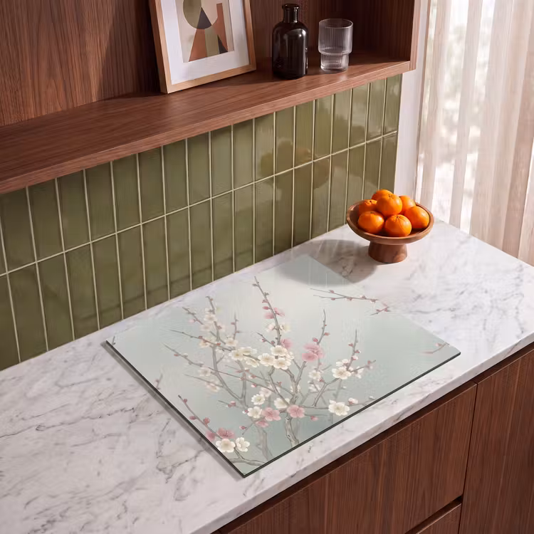 Induction hob cover - Cherry - Blossom - Green — 4