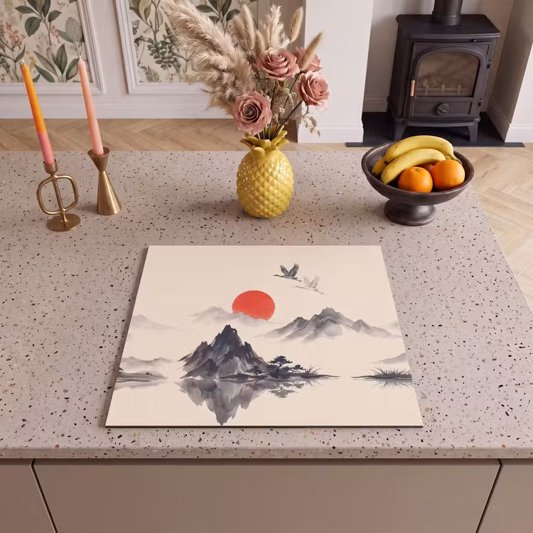 Induction hob cover - Oriental - Cranes - Landscape — 3