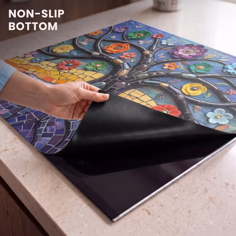 Induction hob cover - Tree of life - Mosaic - Flowers - Colorful - Cheerful — 5