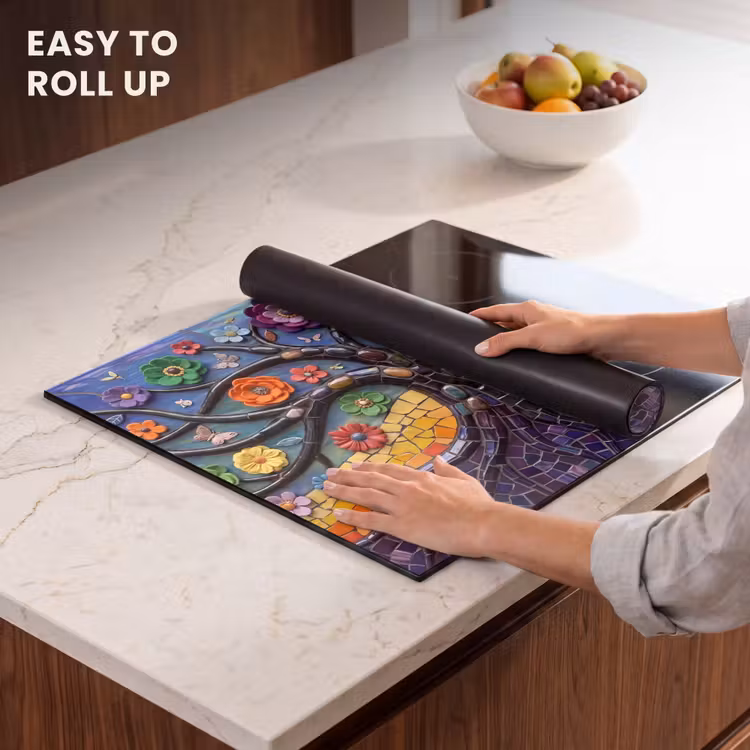 Induction hob cover - Tree of life - Mosaic - Flowers - Colorful - Cheerful — 6