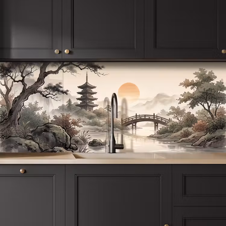 Kitchen splashback - Asia - Landscape - Colorful — 6