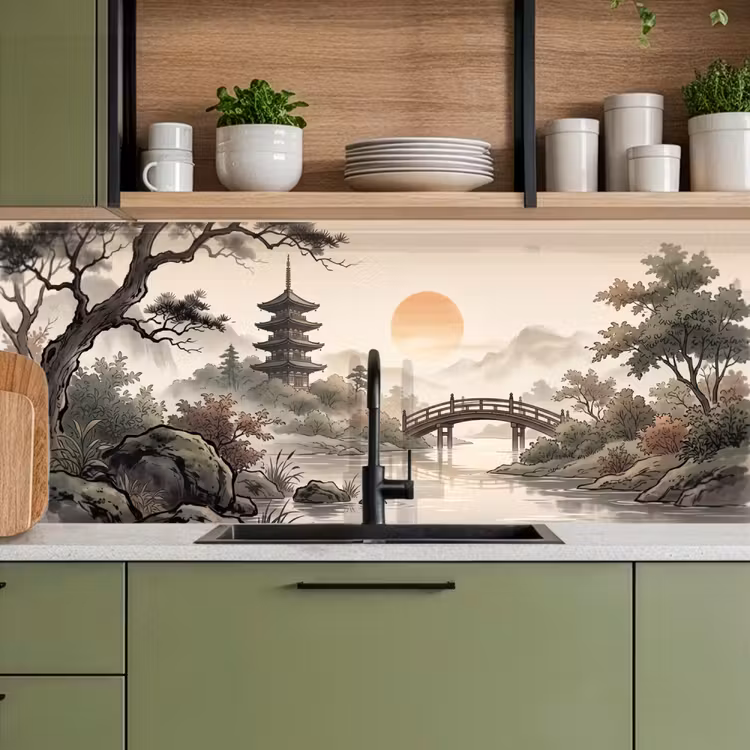 Kitchen splashback - Asia - Landscape - Colorful — 8