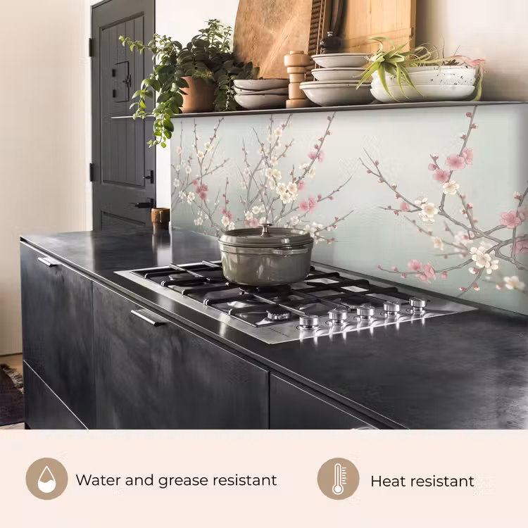 Kitchen splashback - Cherry - Blossom - Green — 5