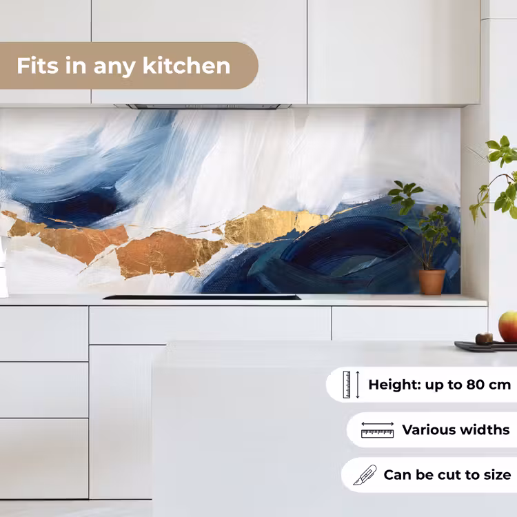 Kitchen splashback - Abstract - Acrylic - Blue - Gold - Elegant — 7