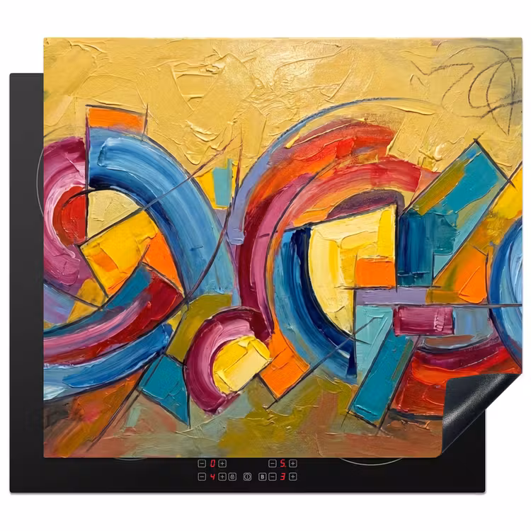 Induction hob cover - Abstract - Circles - Painting - Colorful - Dynamic — 1