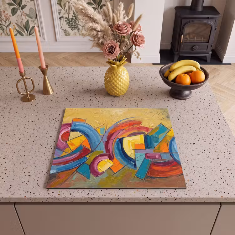 Induction hob cover - Abstract - Circles - Painting - Colorful - Dynamic — 3