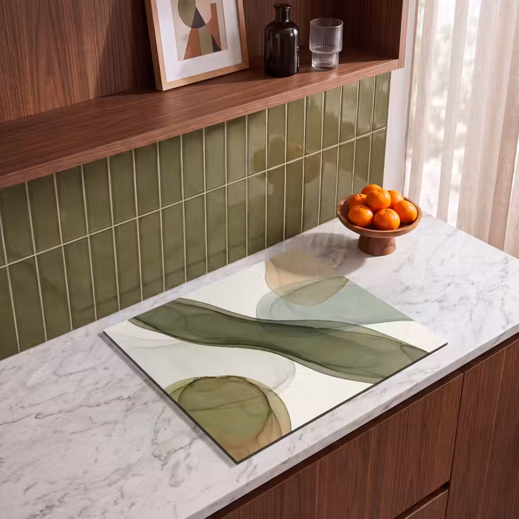 Induction hob cover - Abstract - Shapes - Modern - Art - Green - Brown — 4