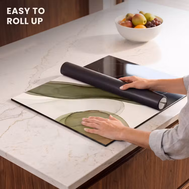 Induction hob cover - Abstract - Shapes - Modern - Art - Green - Brown — 6