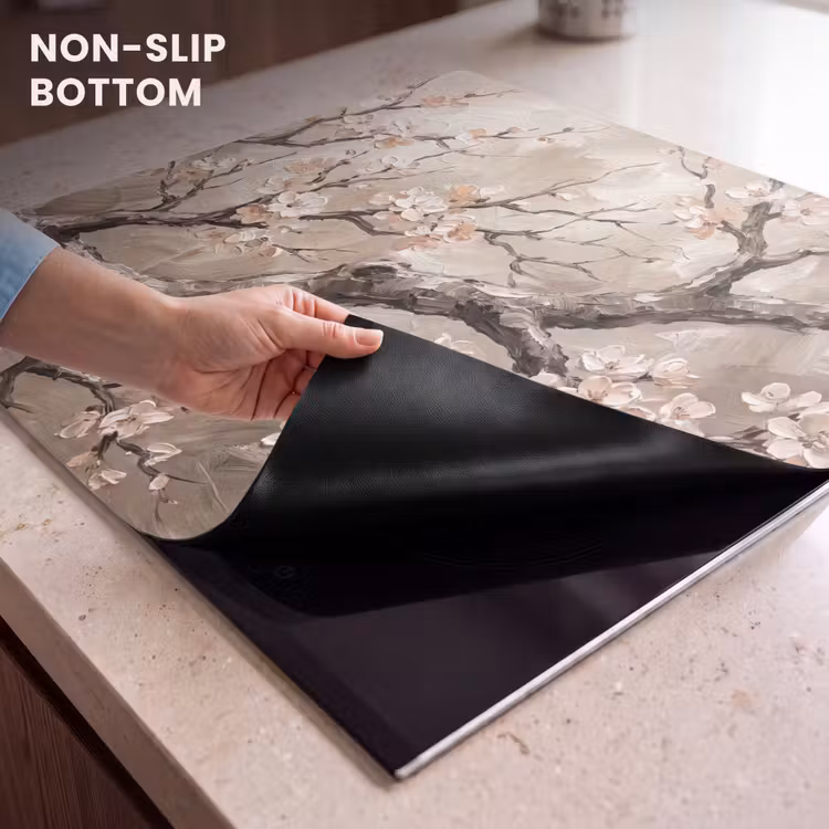 Induction hob cover - Blossom - Branches - Painting - Beige - Serene — 5
