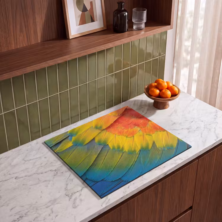 Induction hob cover - Feathers - Macaw - Colorful — 4