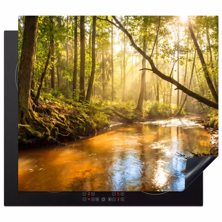 Induction hob cover - Forest - Stream - Sunlight - Nature - Green — 1