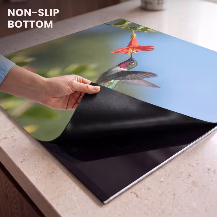 Induction hob cover - Hummingbird - Flower - Nature - Green — 5