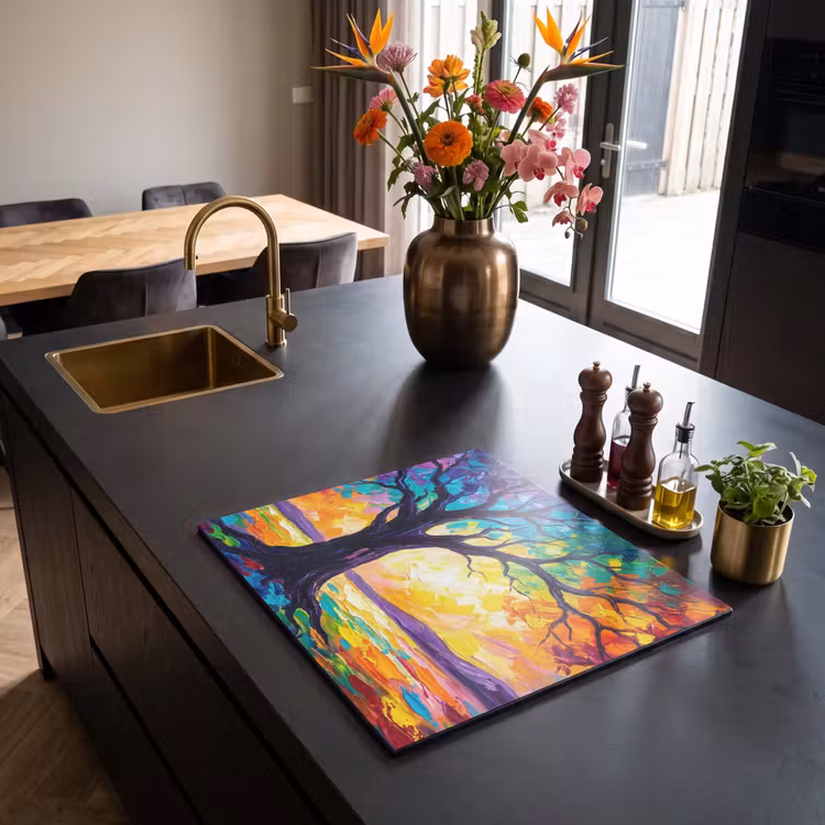 Induction hob cover - Tree - Landscape - Nature - Abstract - Colorful — 2