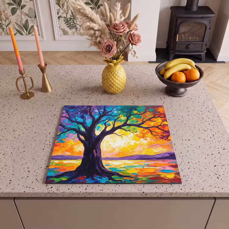 Induction hob cover - Tree - Landscape - Nature - Abstract - Colorful — 3