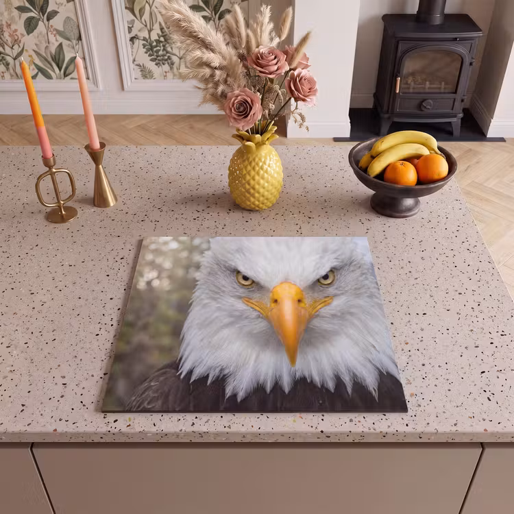Induction hob cover - American - Bald Eagle - Portrait - Yellow — 3