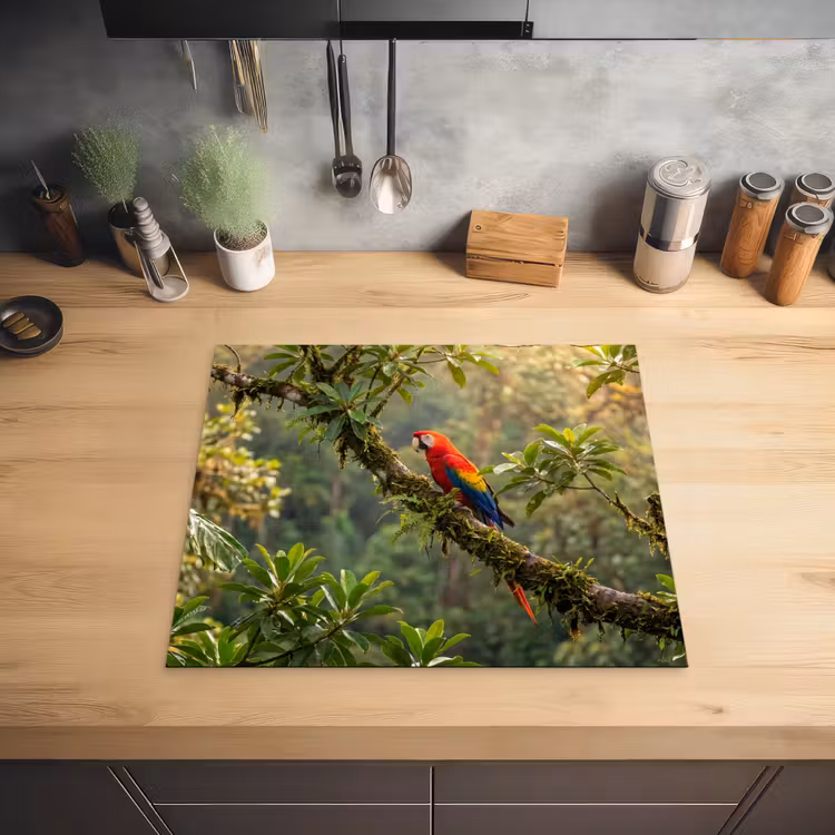 Induction hob cover - Ara - Jungle - Red — 2
