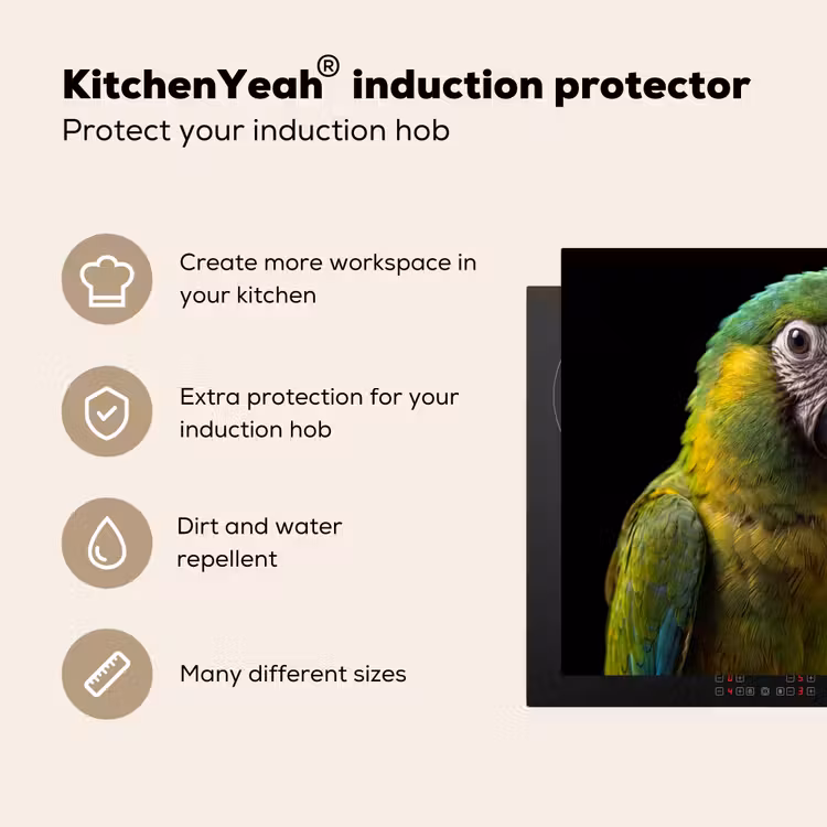 Induction hob cover - Macaw - Portrait - Green — 7