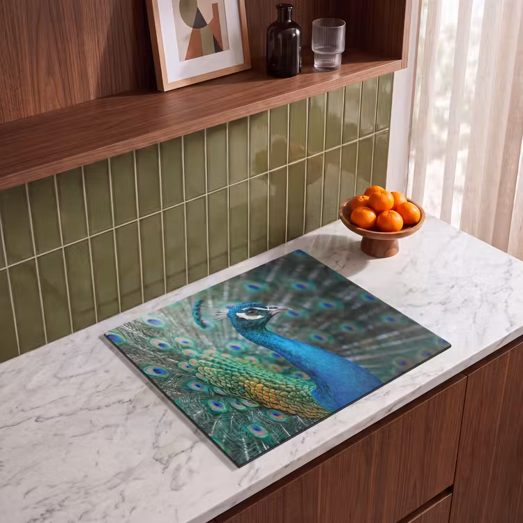Induction hob cover - Peacock - Feathers - Blue — 4