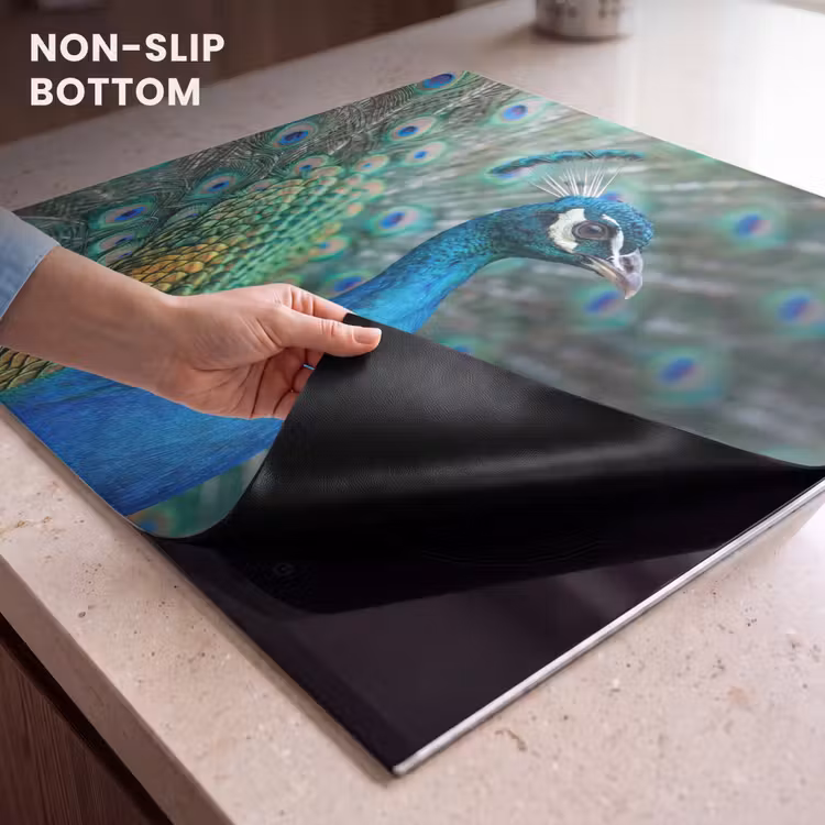 Induction hob cover - Peacock - Feathers - Blue — 5