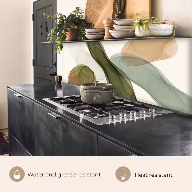 Kitchen splashback - Abstract - Shapes - Modern - Art - Green - Brown — 5