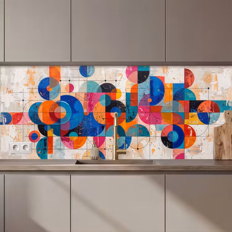 Kitchen splashback - Art - Geometric - Abstract - Colorful — 1