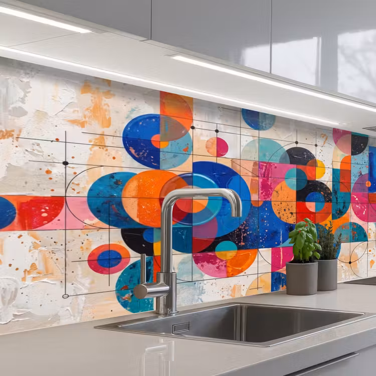 Kitchen splashback - Art - Geometric - Abstract - Colorful — 2