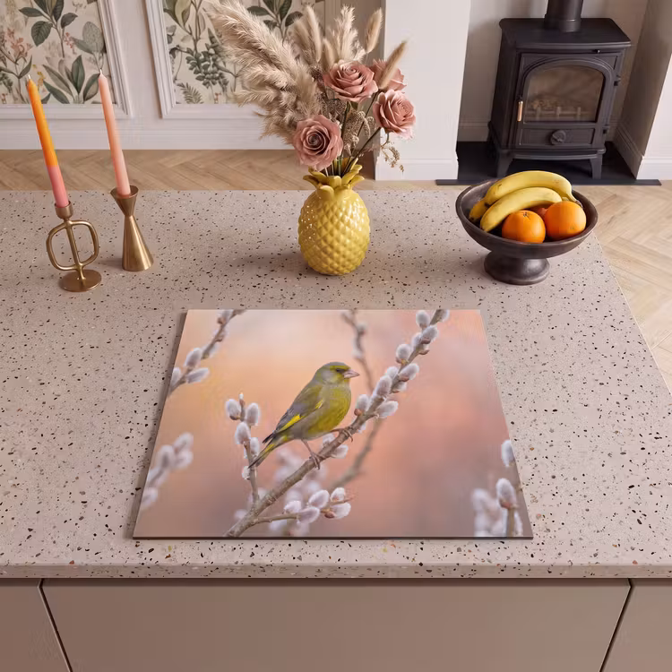 Induction hob cover - Greenfinch - Cats - Spring - Nature - Soft — 3
