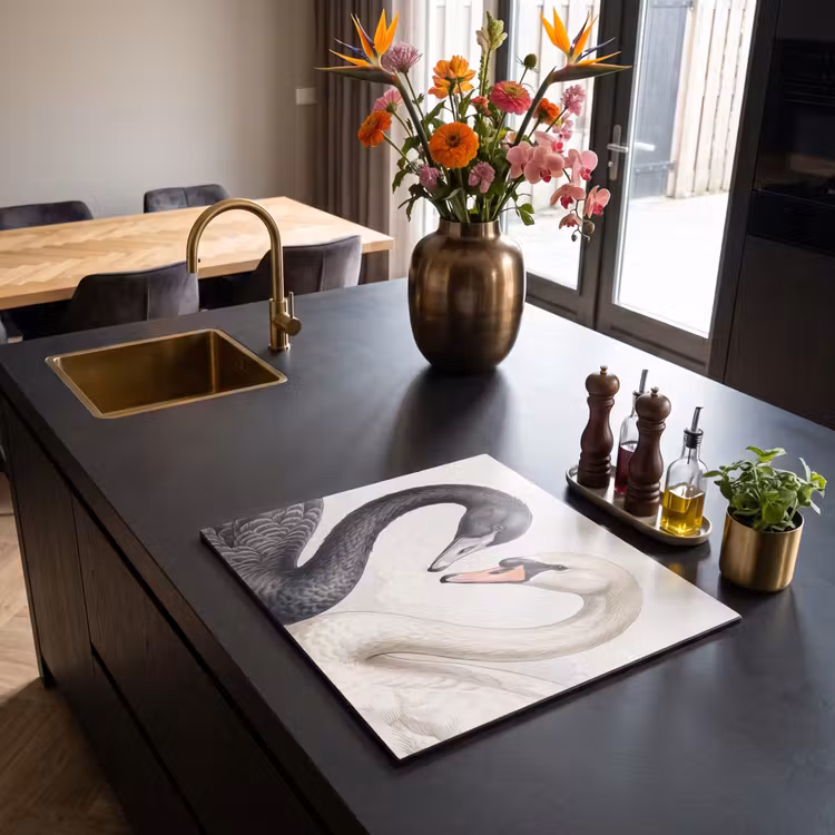 Induction hob cover - Swans - Heart Shape - Animals — 2