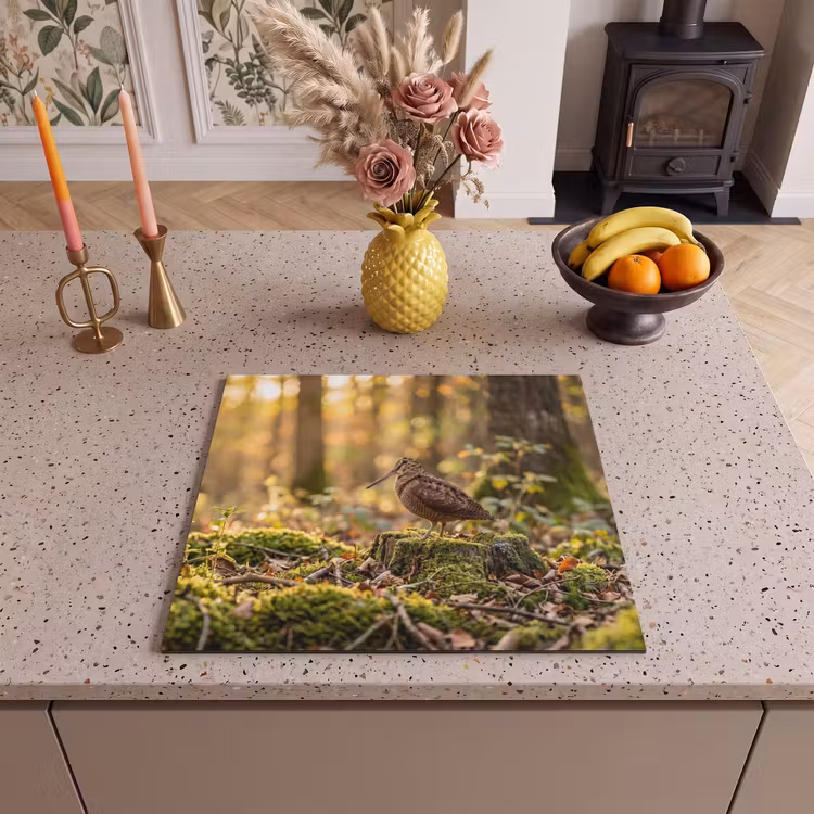 Induction hob cover - Woodcock - Forest - Leaves - Autumn - Camouflaged — 3