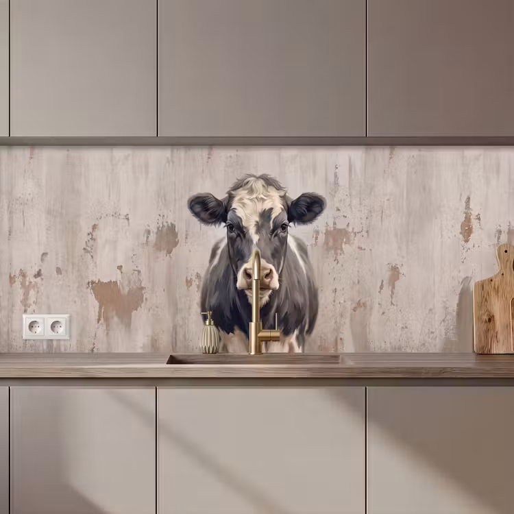 Kitchen splashback - Cow - Portrait - Animals - Modern — 1