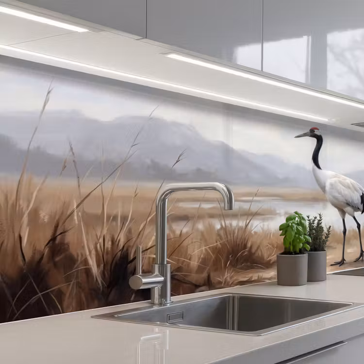 Kitchen splashback - Crane - Nature - Realistic — 2