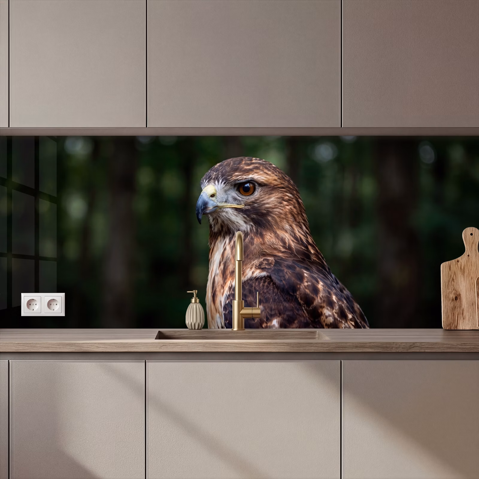 Kitchen splashback - Buzzard - Bird of Prey - Nature - Brown — 1