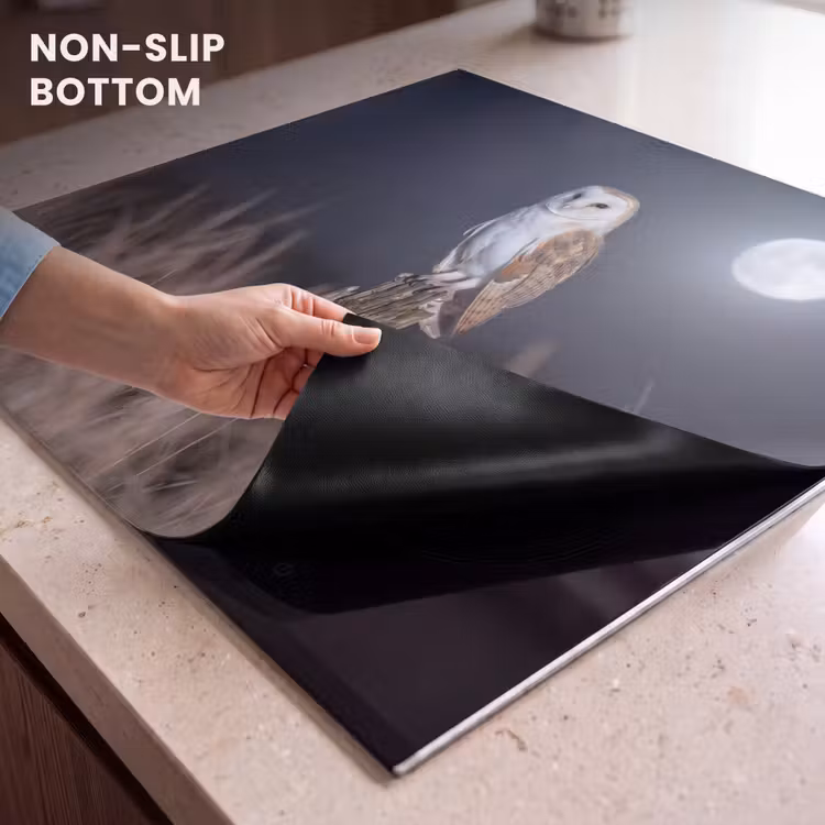 Induction hob cover - Barn owl - Moon - Night — 5