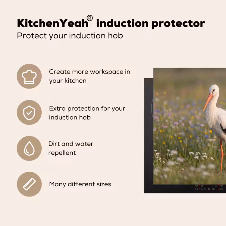 Induction hob cover - Ewe eagle - Flowers - Meadow - Colorful — 7