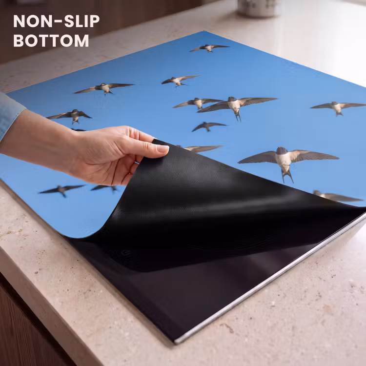 Induction hob cover - Swallows - Flies - Blue — 5