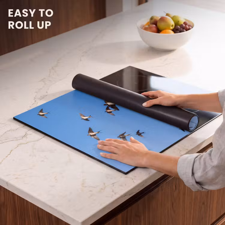 Induction hob cover - Swallows - Flies - Blue — 6