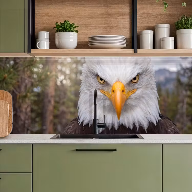 Kitchen splashback - American - Bald Eagle - Portrait - Yellow — 8