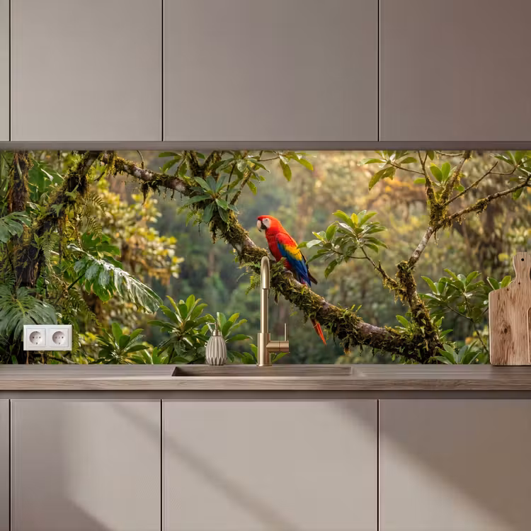 Kitchen splashback - Ara - Jungle - Red — 1