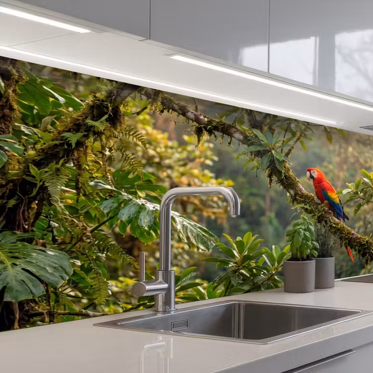 Kitchen splashback - Ara - Jungle - Red — 2