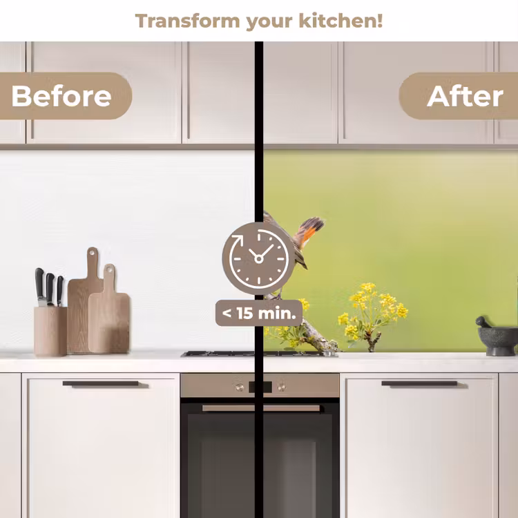 Kitchen splashback - Bird - Branch - Nature - Colorful — 3