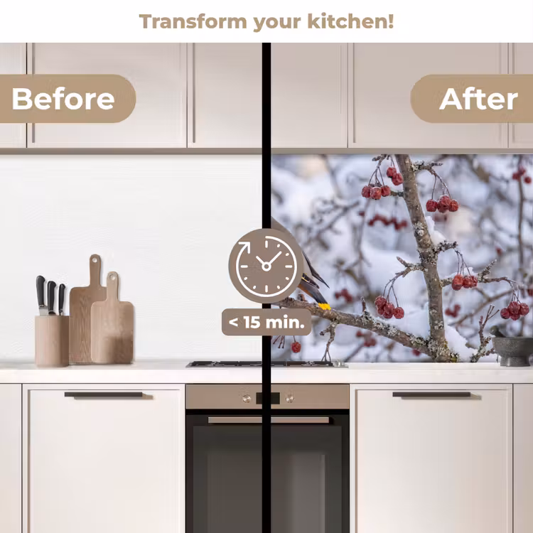 Kitchen splashback - Dormouse - Berries - Winter - Nature — 3
