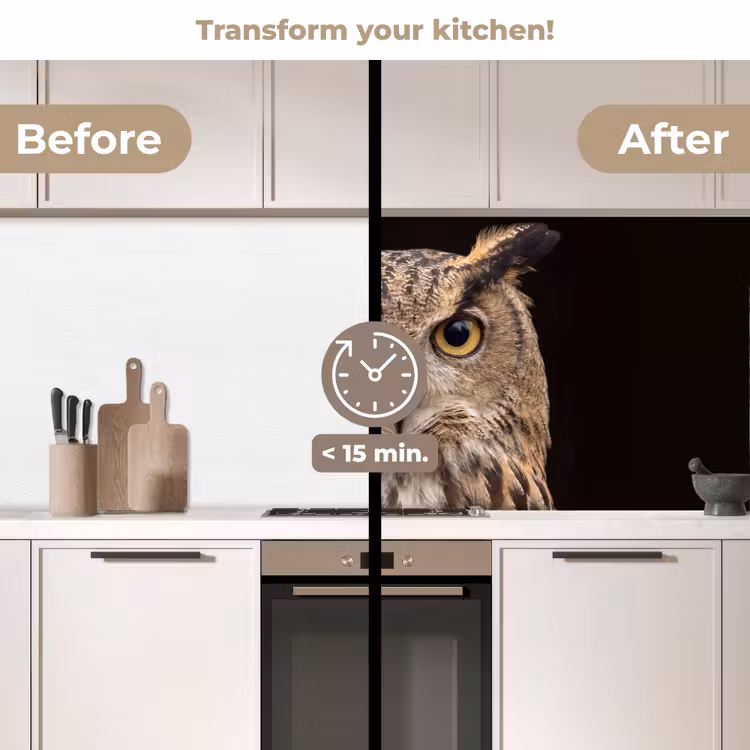 Kitchen splashback - Eagle Owl - Portrait - Brown — 3