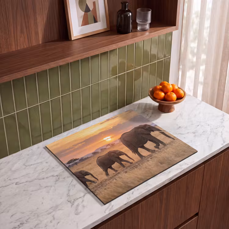 Induction hob cover - Elephants - Savannah - Sunset - Africa - Warm — 4
